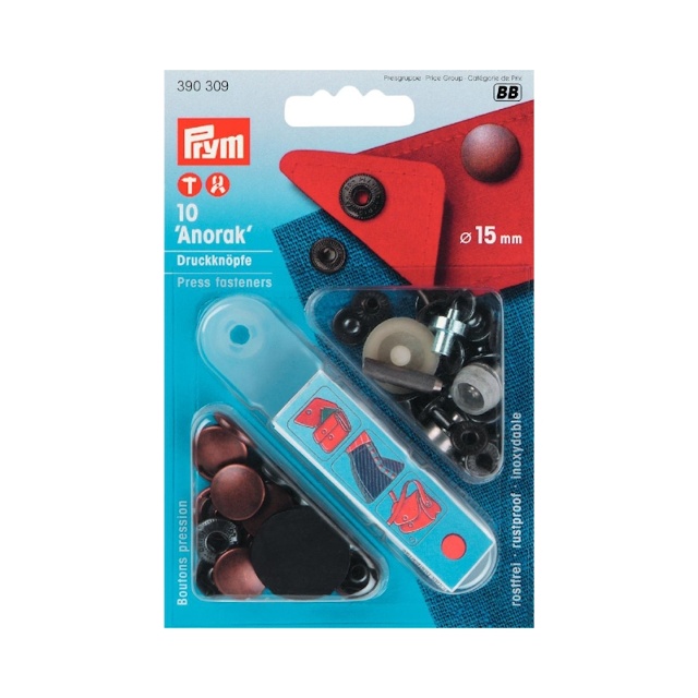 Tryckknapp ´Anorak´ 15mm, koppar
