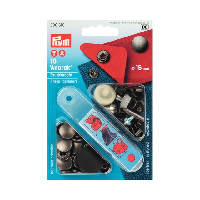 Tryckknapp ´Anorak´ 15mm, järn