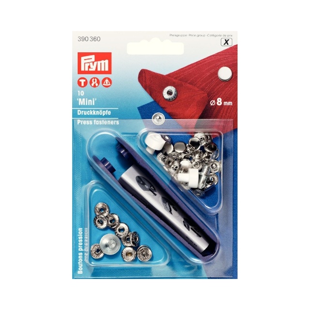 Tryckknapp ´Mini´ 8mm, silverfärgade