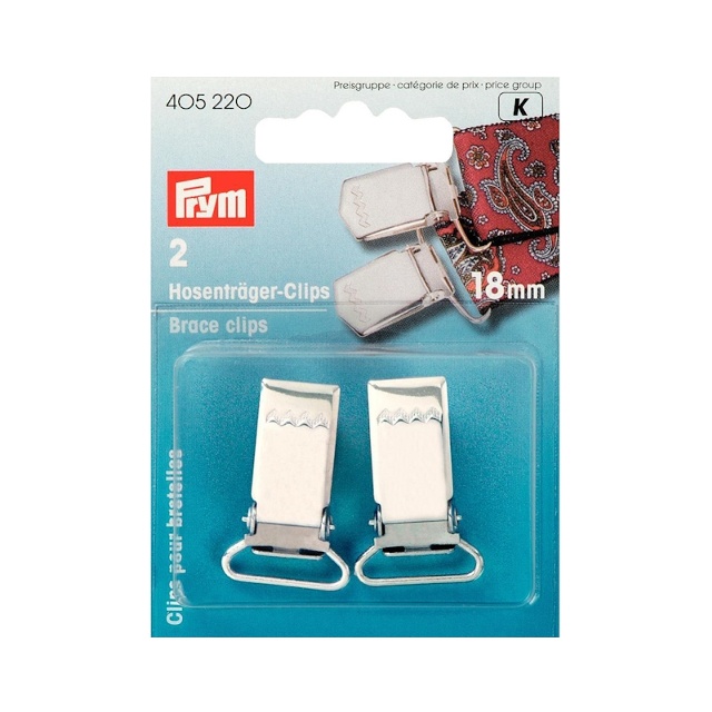 Hängselklämmor, 18 mm, silverfärgade