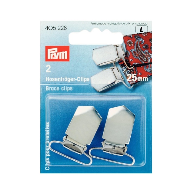 Hängselklämmor, 25 mm, silverfärgade