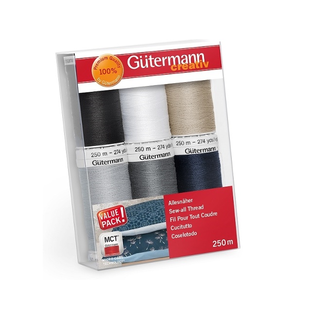 TRÅDSET - ALLA TYGERS TRÅD 6 FÄRGER 250M