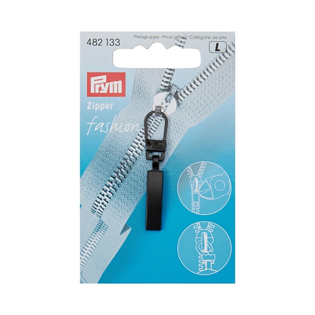 Blixtlåsdekor, klassisk svart