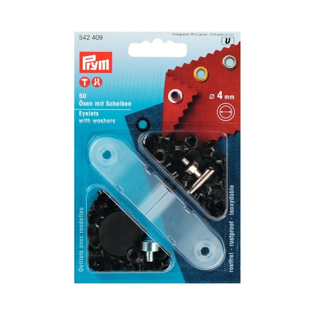 Öljetter 4mm, svart