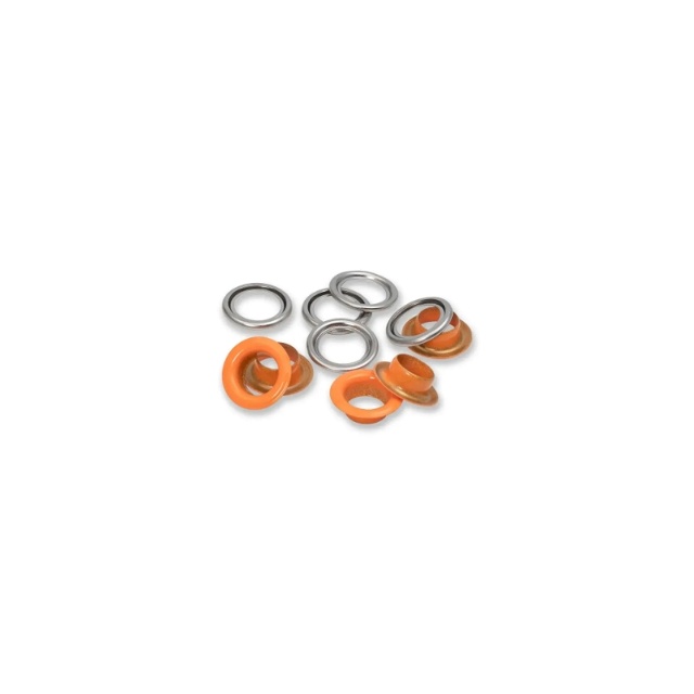 Öljetter med brickor, 11 mm, orange 20st