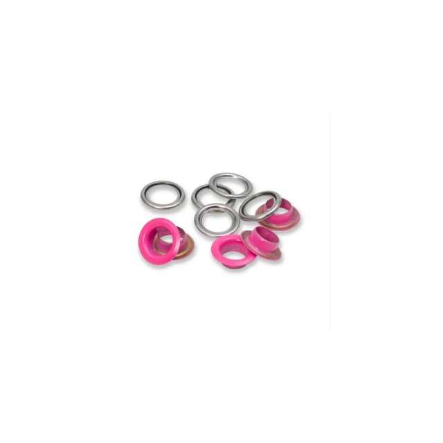 Öljetter med brickor, 11 mm, rosa 20st