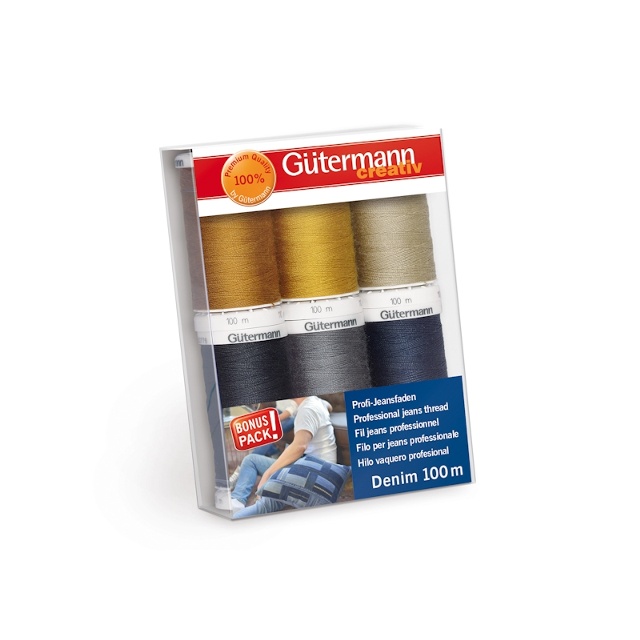 TRÅDSET - DENIMTRÅD 100 METER x 6 ST, 1-PACK