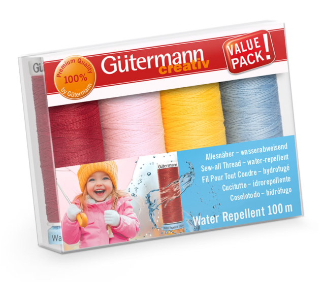 Gütermann Water Repellent trådset col. 1 - 4 x 100m