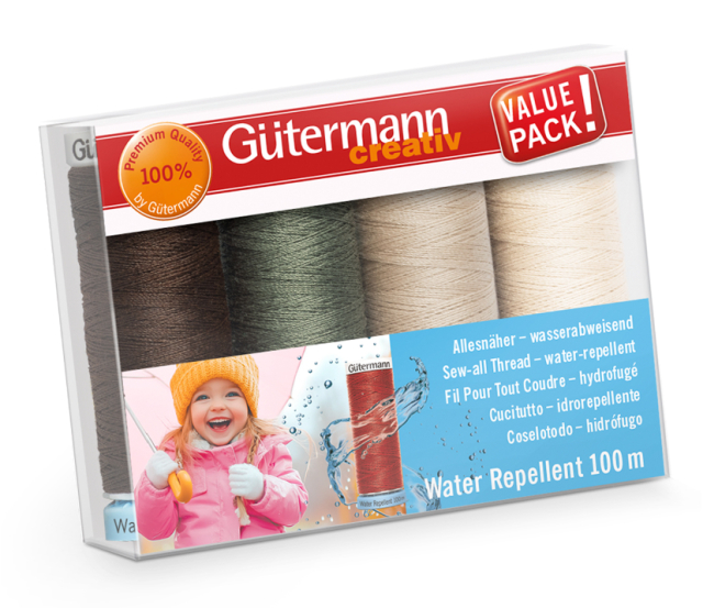 Gütermann Water Repellent trådset col. 2 - 4 x 100m