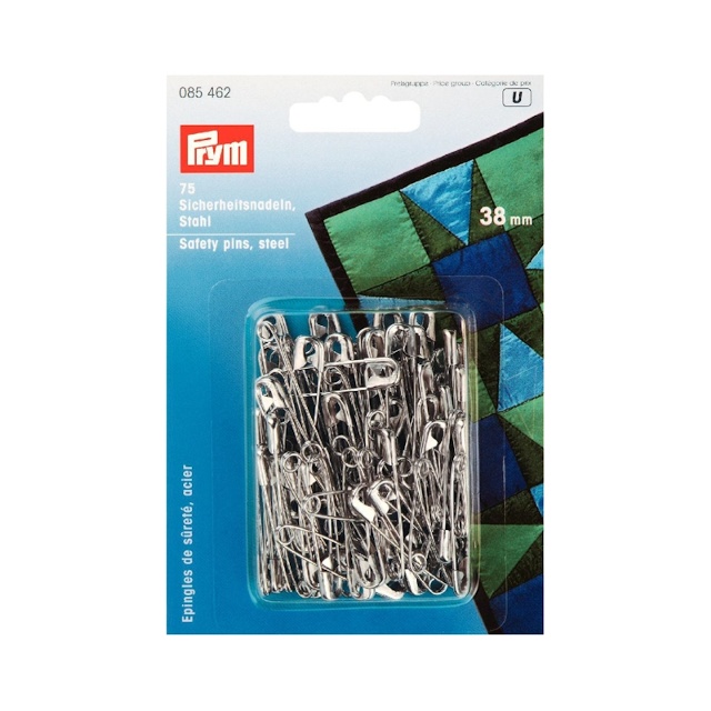 Säkerhetsnålar, silverfärgade, 38mm