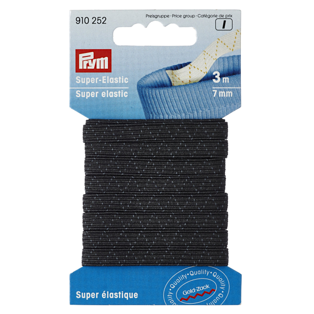 Prym Superresår 7 mm - Svart, 3m