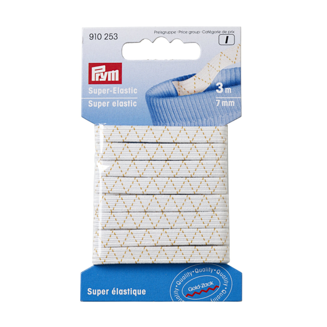 Prym Superresår 7 mm - Vit, 3 m