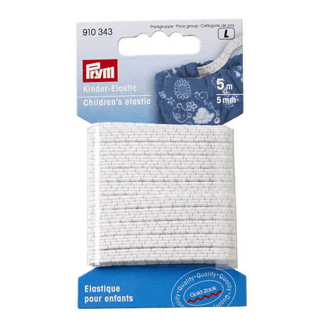 Prym Barnresår 5 mm - Vit, 5 meter