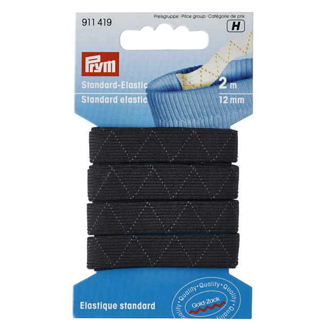 Prym Standardresår 12 mm - Svart, 2 meter