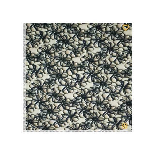 Sarah 3D flowers, marin-beige
