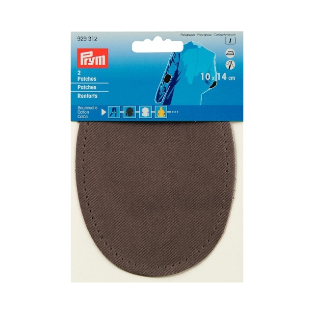 Ovala bomullslaglappar 10 x 14 cm, grå