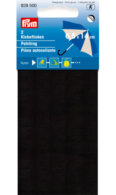 Självhäftande Nylonlaglappar - Svart