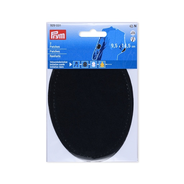 Prym Armbågslapp, mockaimitation, 9,5x14,5cm, svart