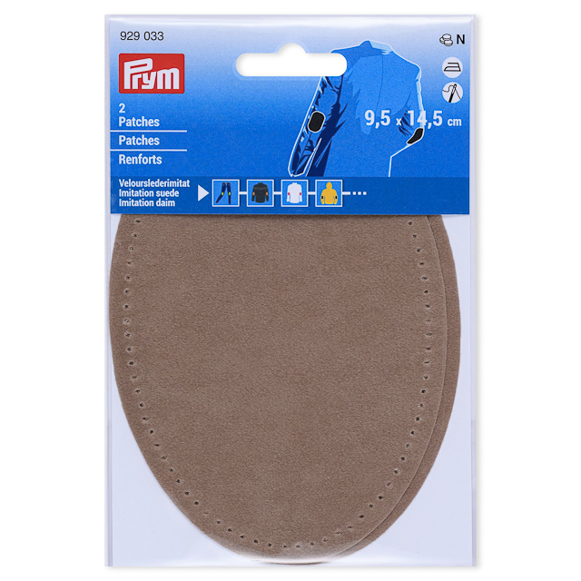 Prym Armbågslapp, mockaimitation, 9,5x14,5cm, beige