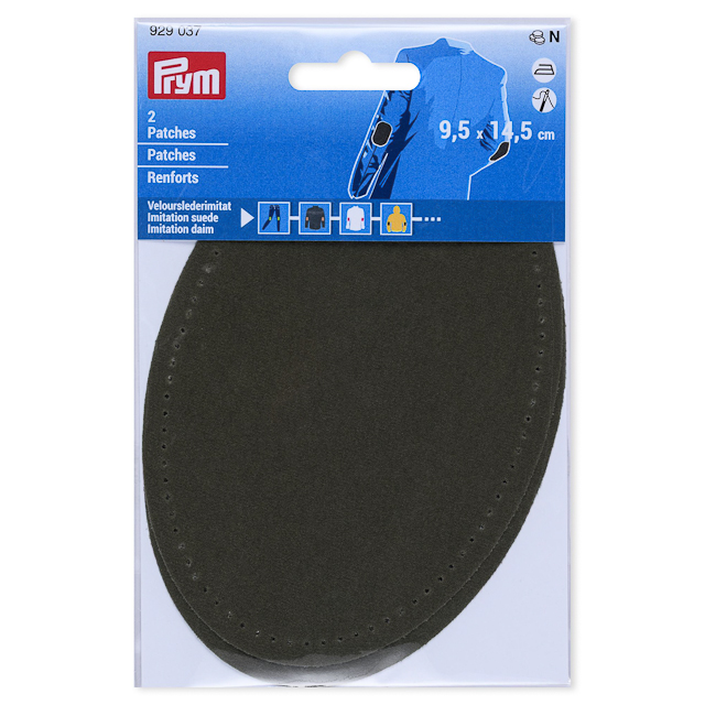 Prym Armbågslapp, mockaimitation, 9,5x14,5cm, mossgrön