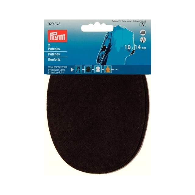 Armbågslappar, velourimitation, 10 x 14 cm, mörkbrun