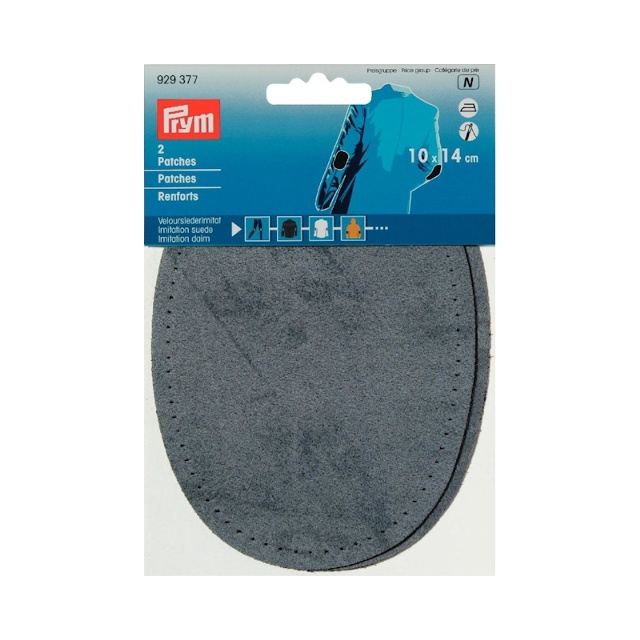 Armbågslappar, velourimitation, 10 x 14 cm, jeansblå