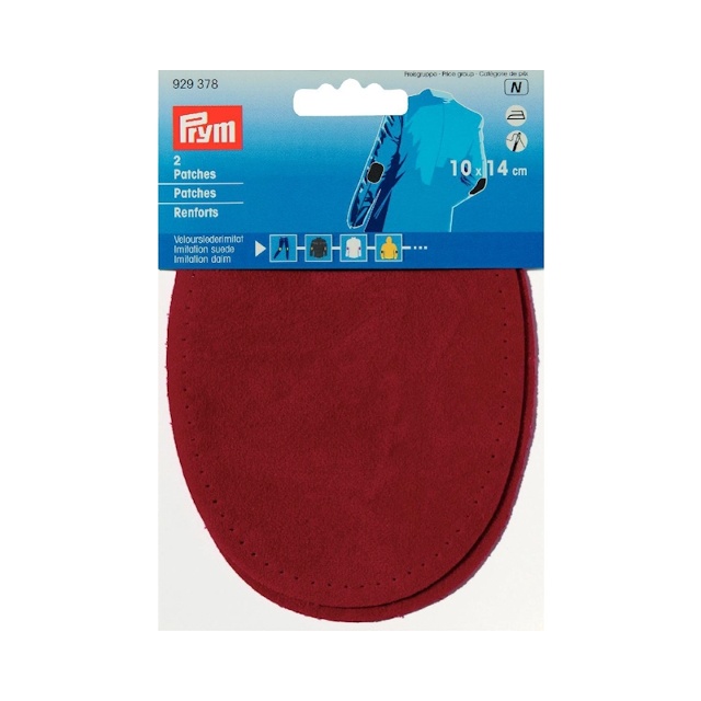 Armbågslappar, velourimitation, 10 x 14 cm, röd