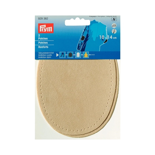 Armbågslappar, velourimitation, 10 x 14 cm, sand