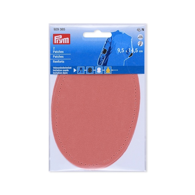 Prym Armbågslapp, mockaimitation, 9,5x14,5cm, rosa