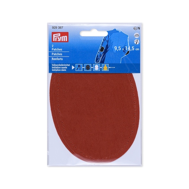 Prym Armbågslapp, mockaimitation, 9,5x14,5cm, terracotta