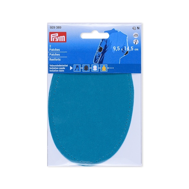 Prym Armbågslapp, mockaimitation, 9,5x14,5cm, turkos