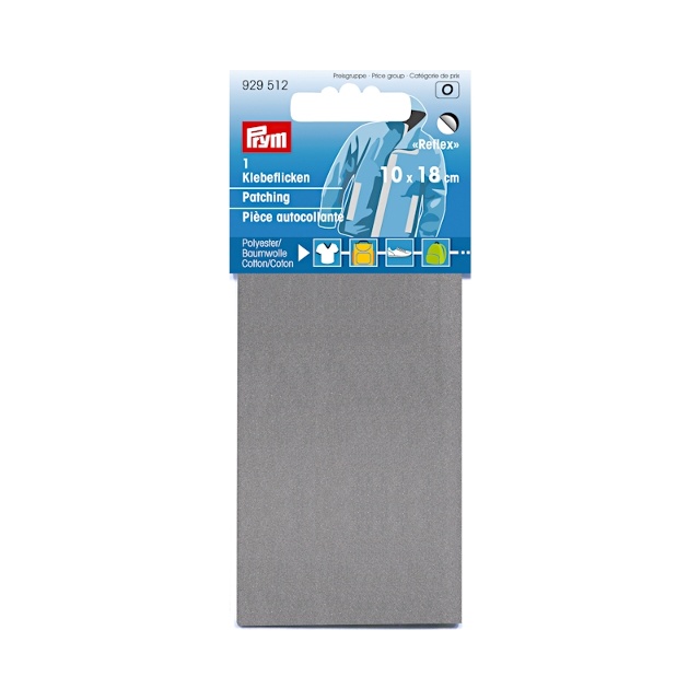 Reflexlaglapp 10x18cm, självhäftande, grå