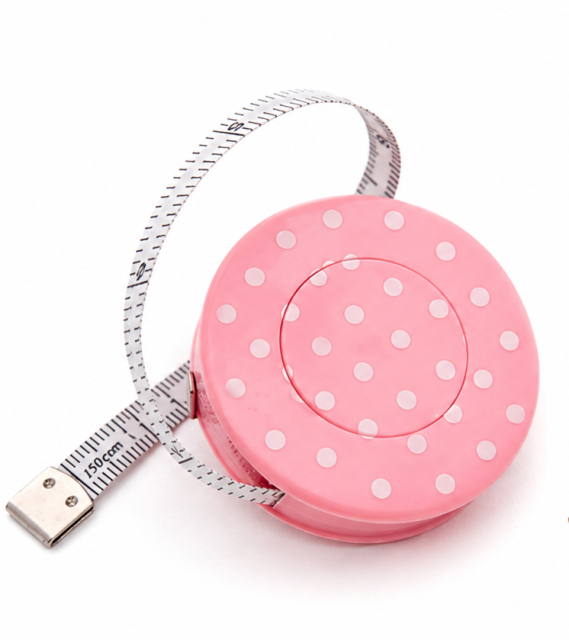 Rullmåttband 150 cm - Rosa Prickar