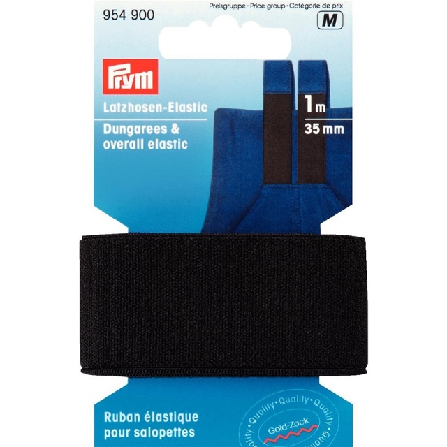 Overall resår 1m 35mm svart