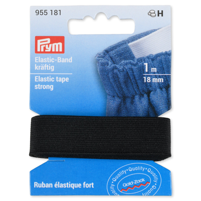 Prym Kraftig resår 18 mm - Svart, 1 meter