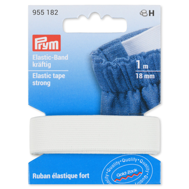 Prym Kraftig resår 18 mm - Vit, 1 meter