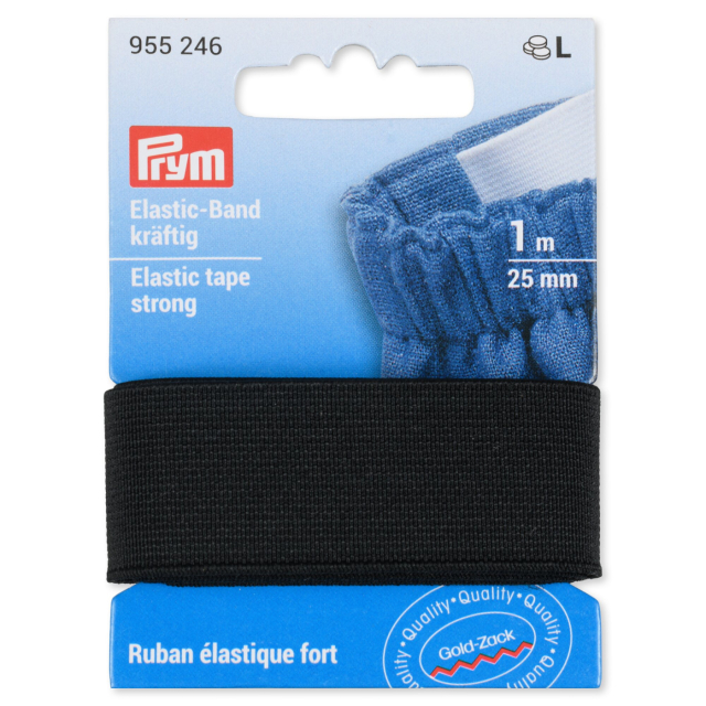 Prym Kraftig resår 25 mm - Svart, 1 meter