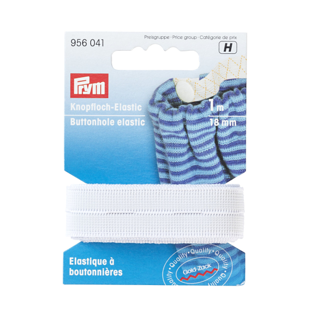 Prym Knapphålsresår 18 mm - Vit, 1 meter