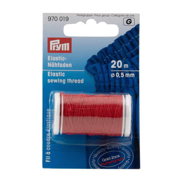 Prym Resårtråd 0,5 mm - Röd, 20 m