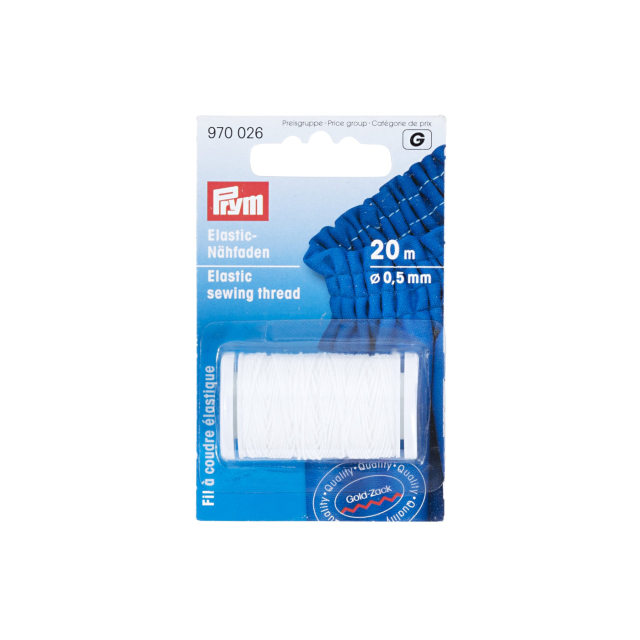 Prym Resårtråd 0,5mm - Vit, 20m