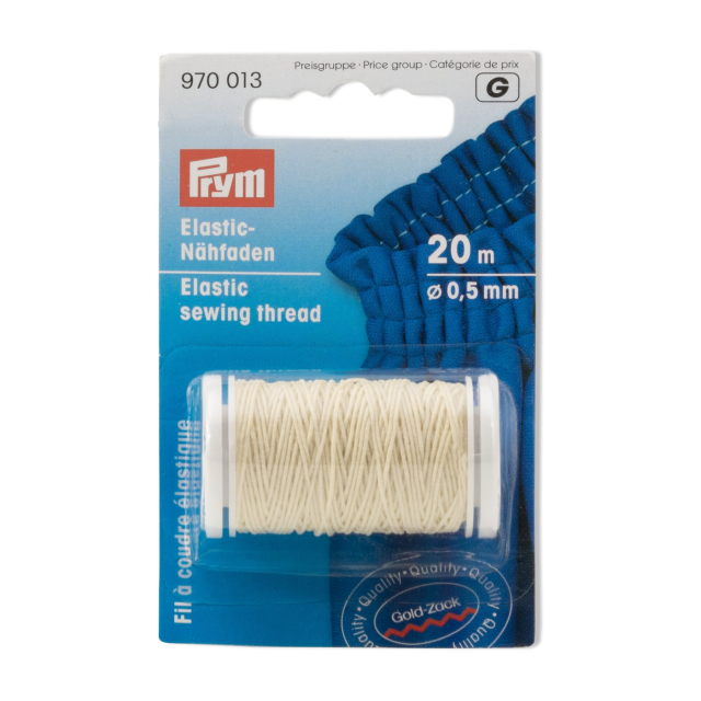 Prym Resårtråd 0,5 mm - Naturvit, 20 m