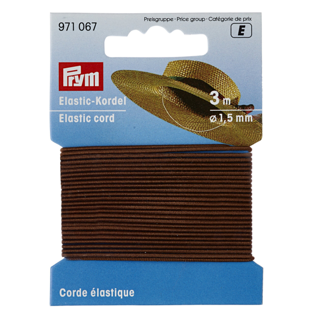 Prym Resårsnöre 1,5mm - Brun, 3m