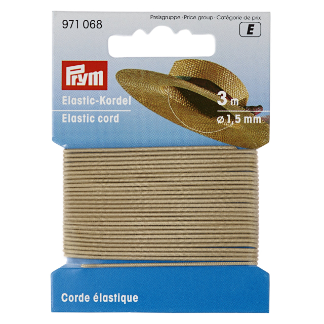 Prym Resårsnöre 1,5mm - Beige, 3m