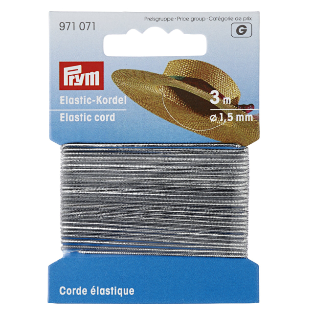 Prym Resårsnöre 1,5mm - Silver, 3m