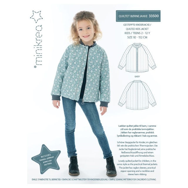 33500 Minikrea Quiltad barnjacka