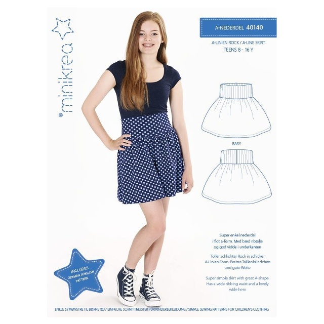 40140 Minikrea A-linje kjol