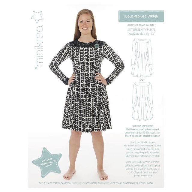 70046 Minikrea Plisserad trikåklänning