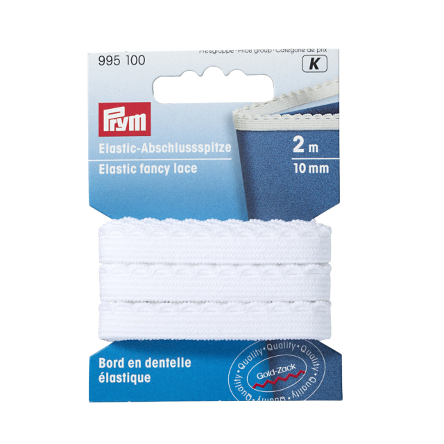 Prym Spetsresår 10 mm - Vit, 2 meter