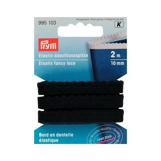 Dekor resår, svart, 10mm