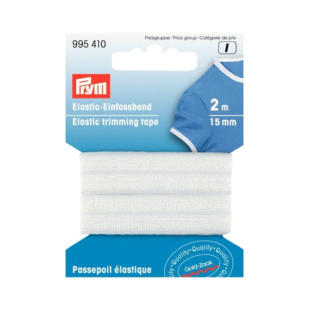 Elastisk vikresår, 15mm, vit, 2m